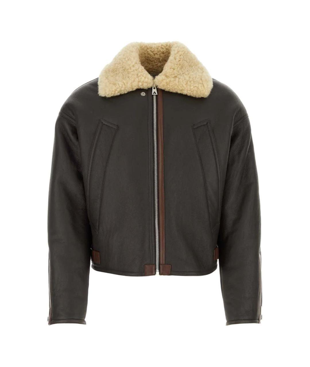 BOTTEGA VENETA Коричневая кожаная дубленка/шуба, фото 1