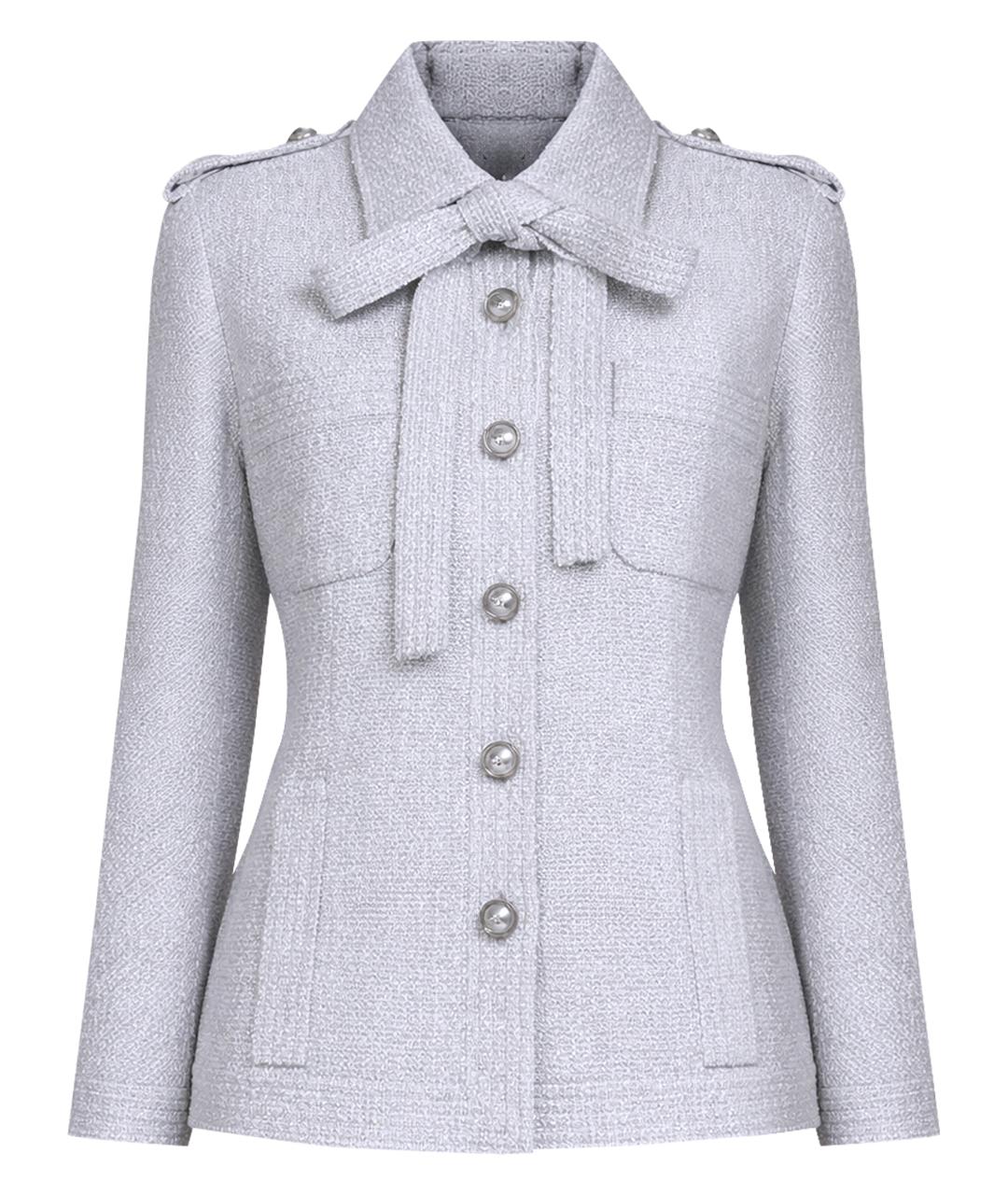 CHANEL Серый твидовый жакет/пиджак, фото 1