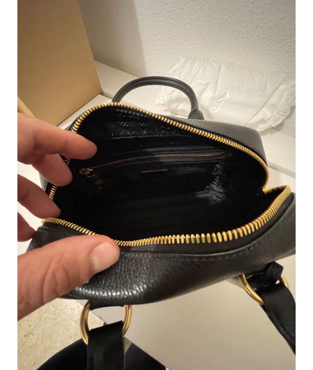 PRADA Черная кожаная сумка тоут, фото 4