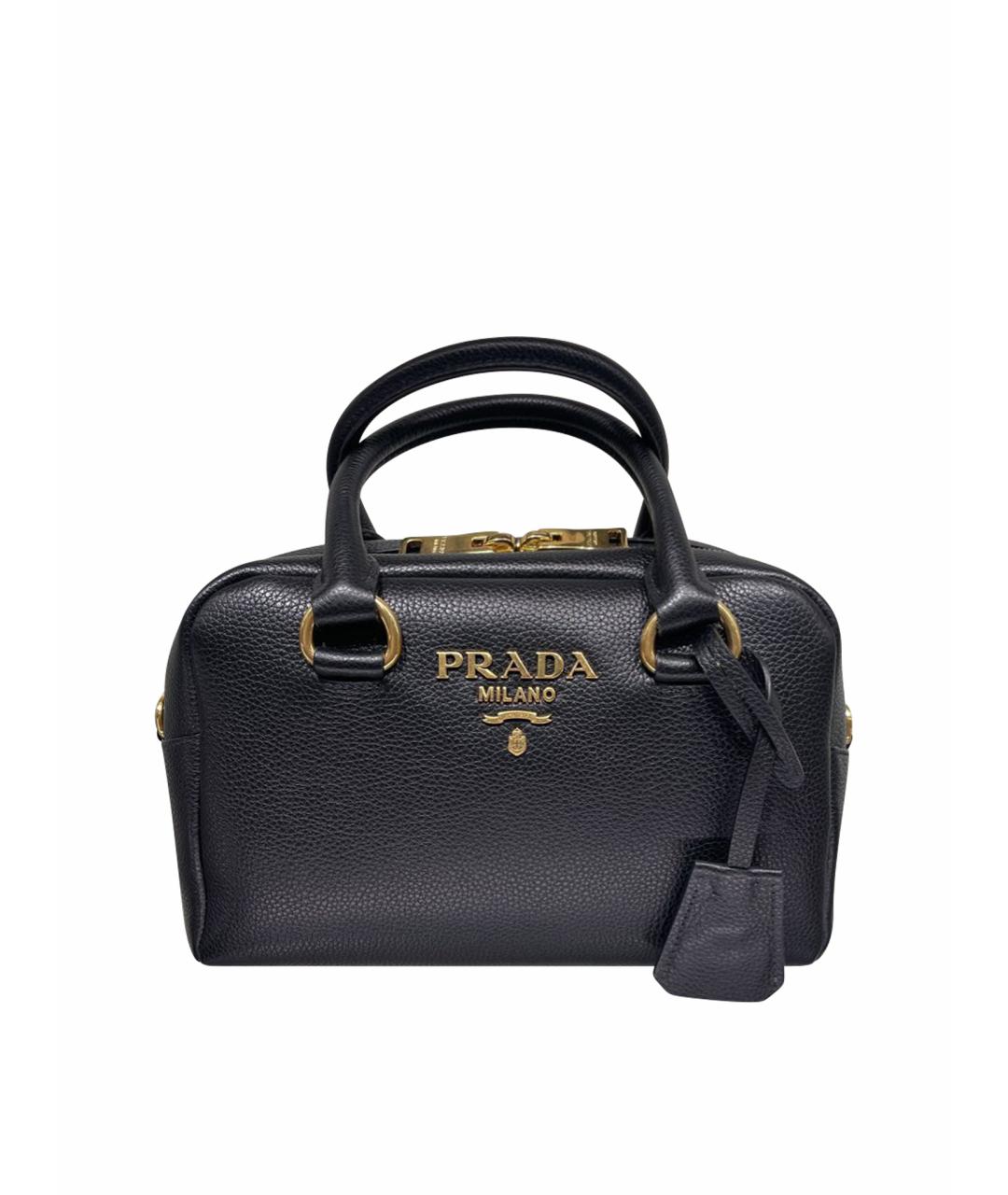 PRADA Черная кожаная сумка тоут, фото 8