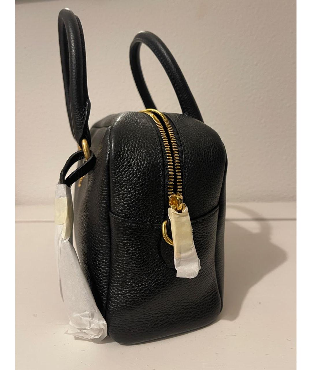 PRADA Черная кожаная сумка тоут, фото 7