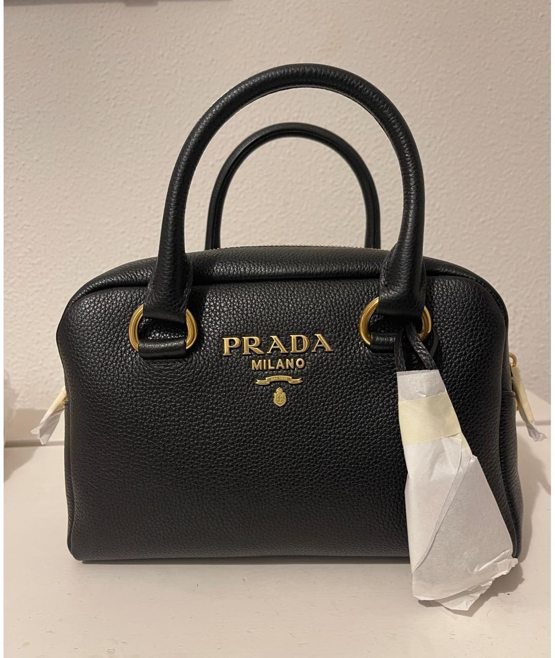 PRADA Черная кожаная сумка тоут, фото 6