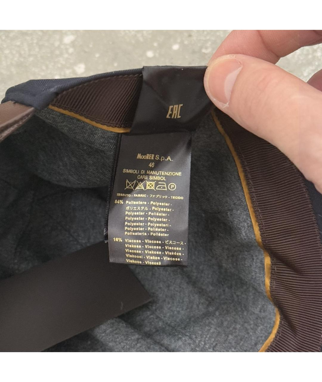 MOORER Черная синтетическая кепка/бейсболка, фото 8