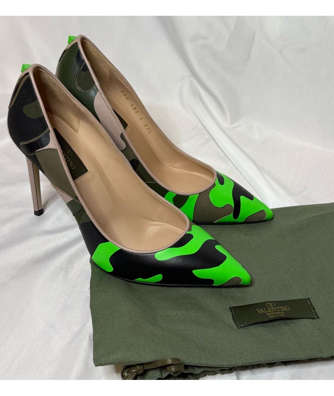 VALENTINO Зеленые кожаные туфли, фото 6