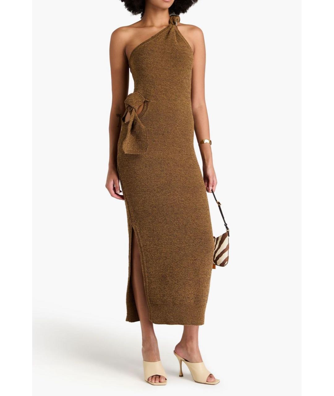 JACQUEMUS Коричневое хлопковое повседневное платье, фото 2