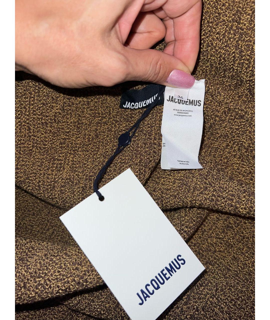 JACQUEMUS Коричневое хлопковое повседневное платье, фото 6