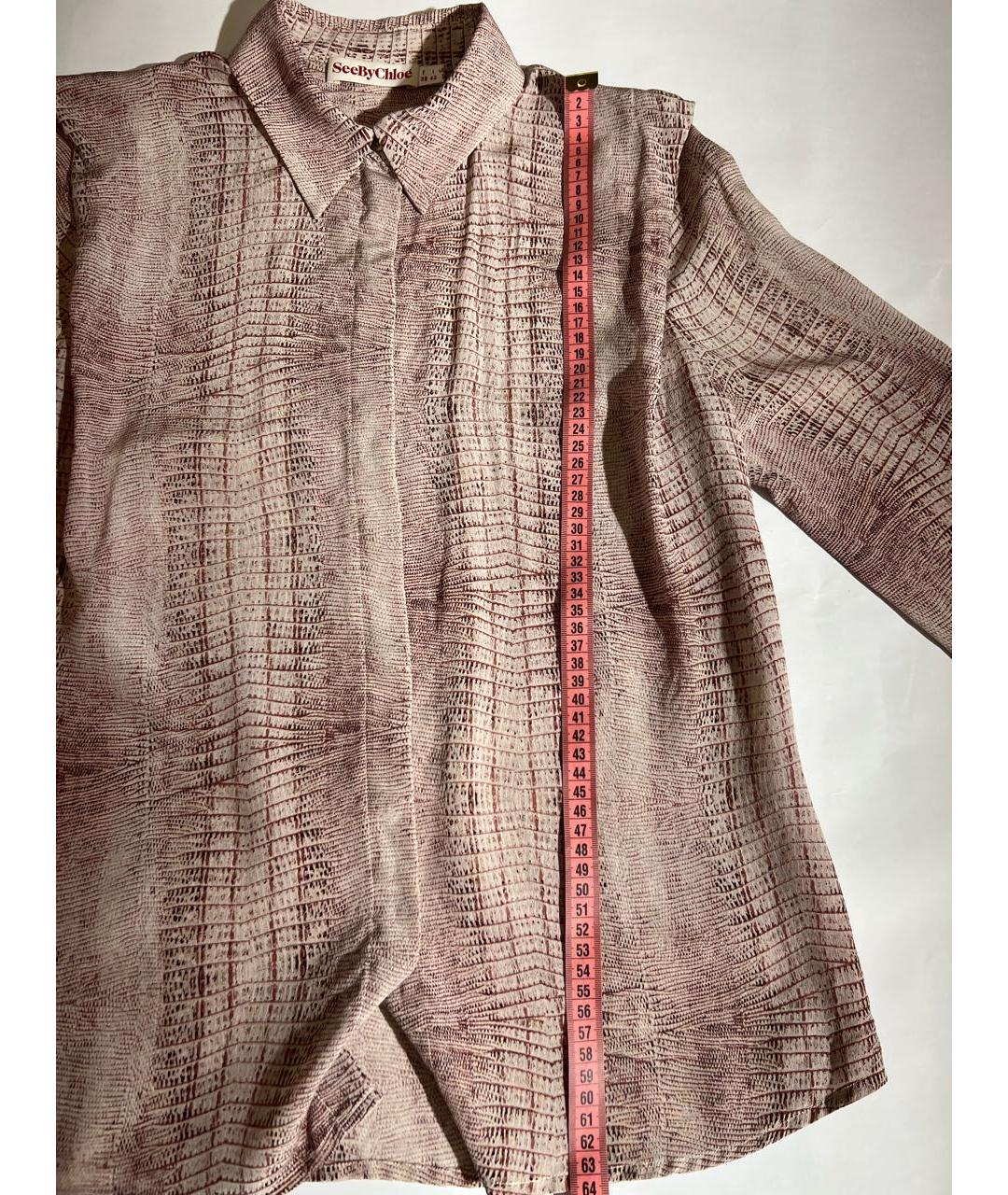 SEE BY CHLOE Розовая шелковая рубашка, фото 5