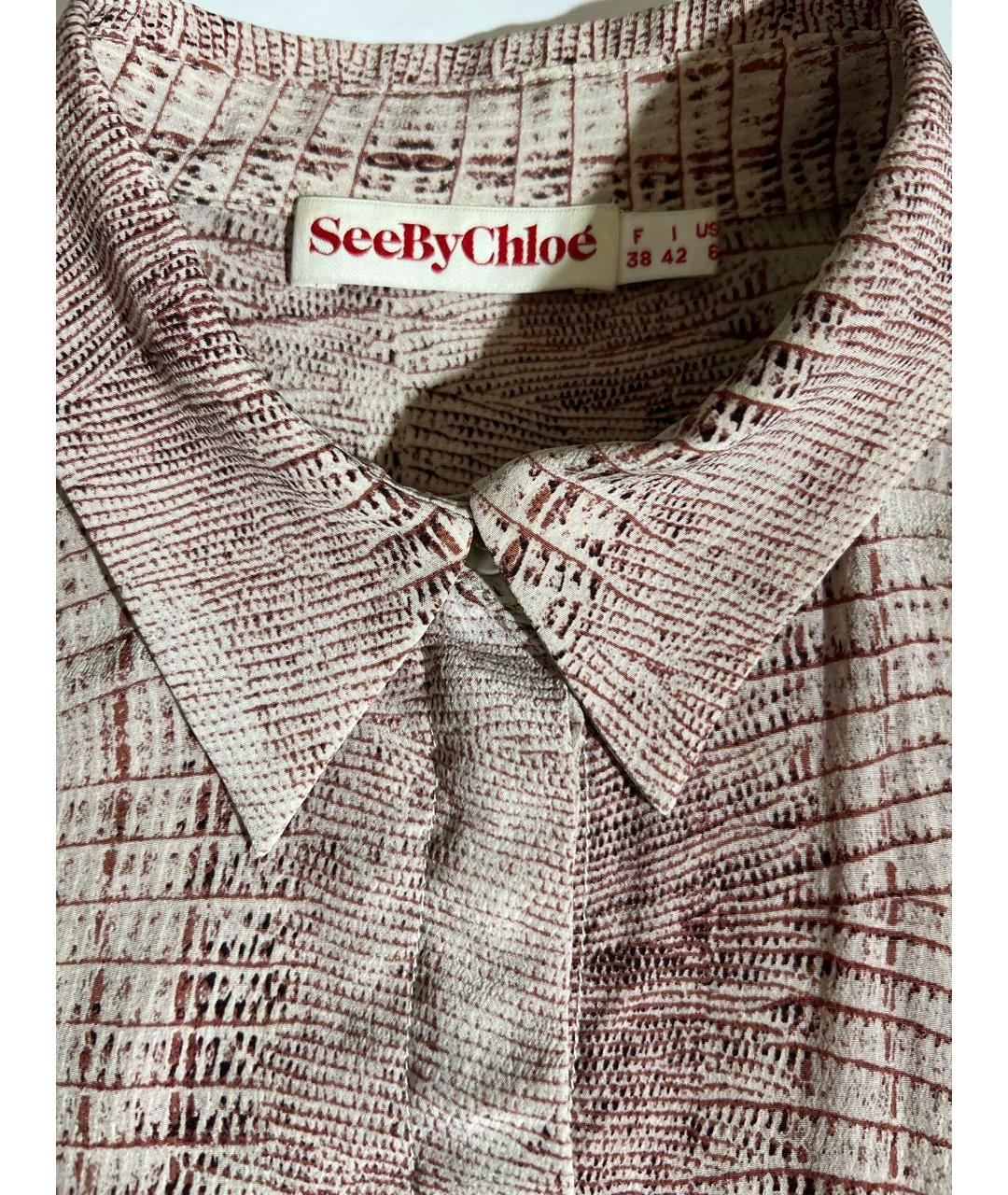 SEE BY CHLOE Розовая шелковая рубашка, фото 3