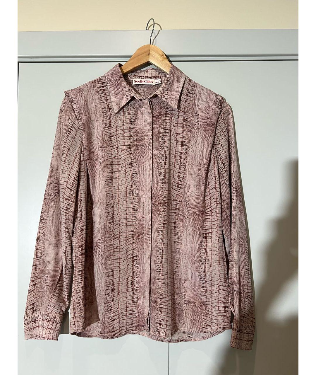 SEE BY CHLOE Розовая шелковая рубашка, фото 9
