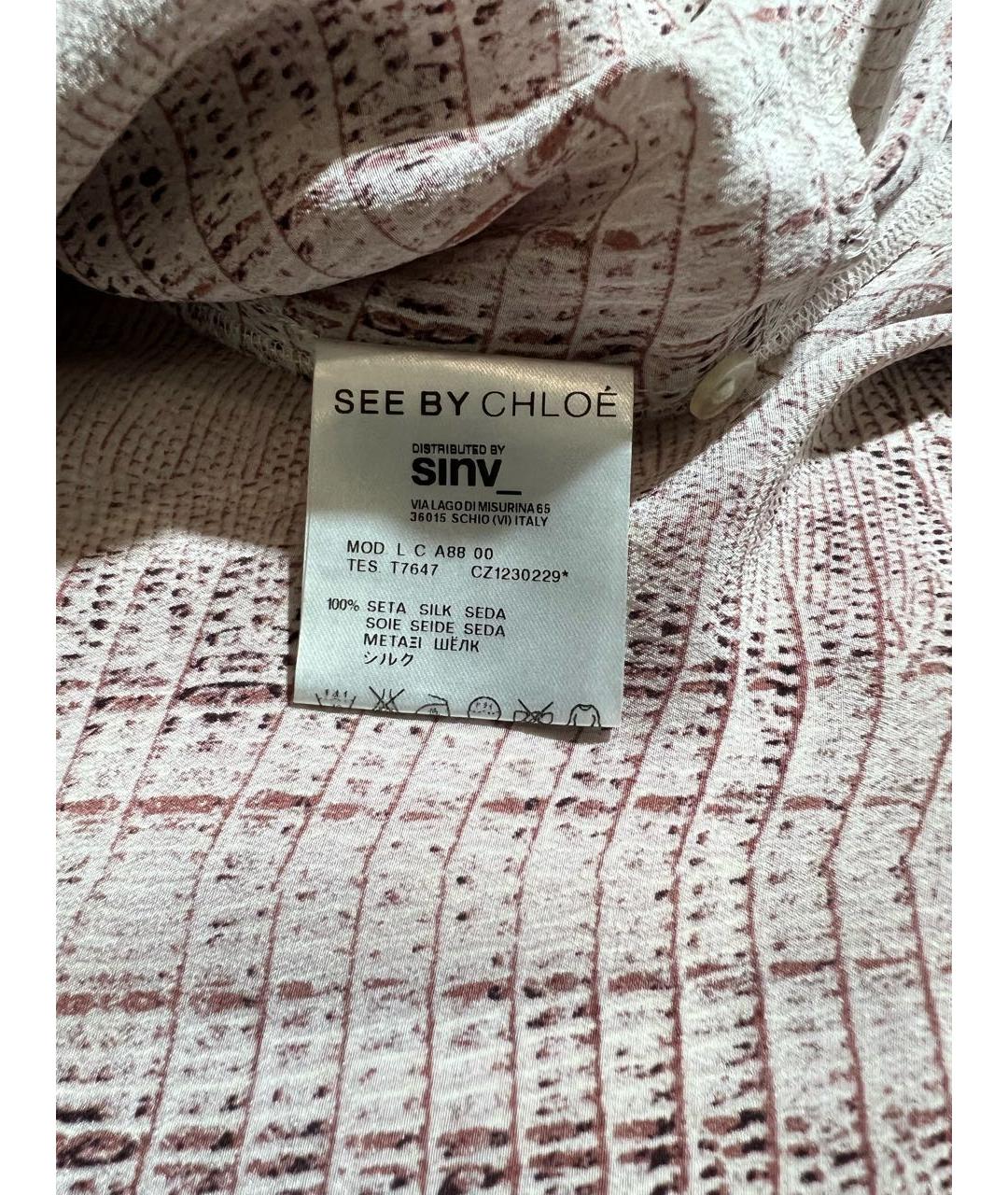 SEE BY CHLOE Розовая шелковая рубашка, фото 4
