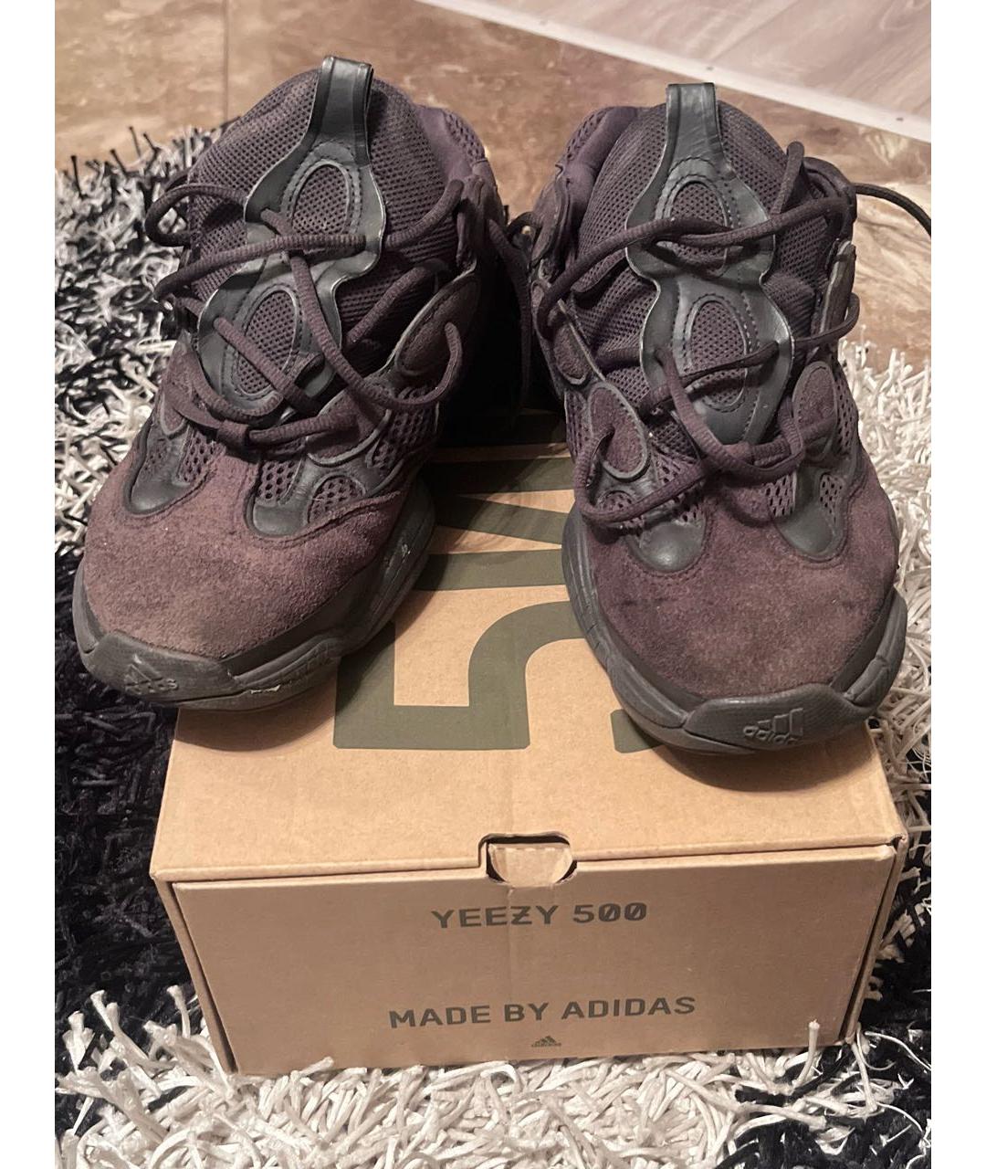 ADIDAS YEEZY Черные замшевые низкие кроссовки / кеды, фото 3