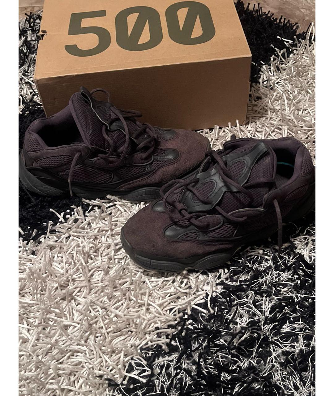 ADIDAS YEEZY Черные замшевые низкие кроссовки / кеды, фото 4