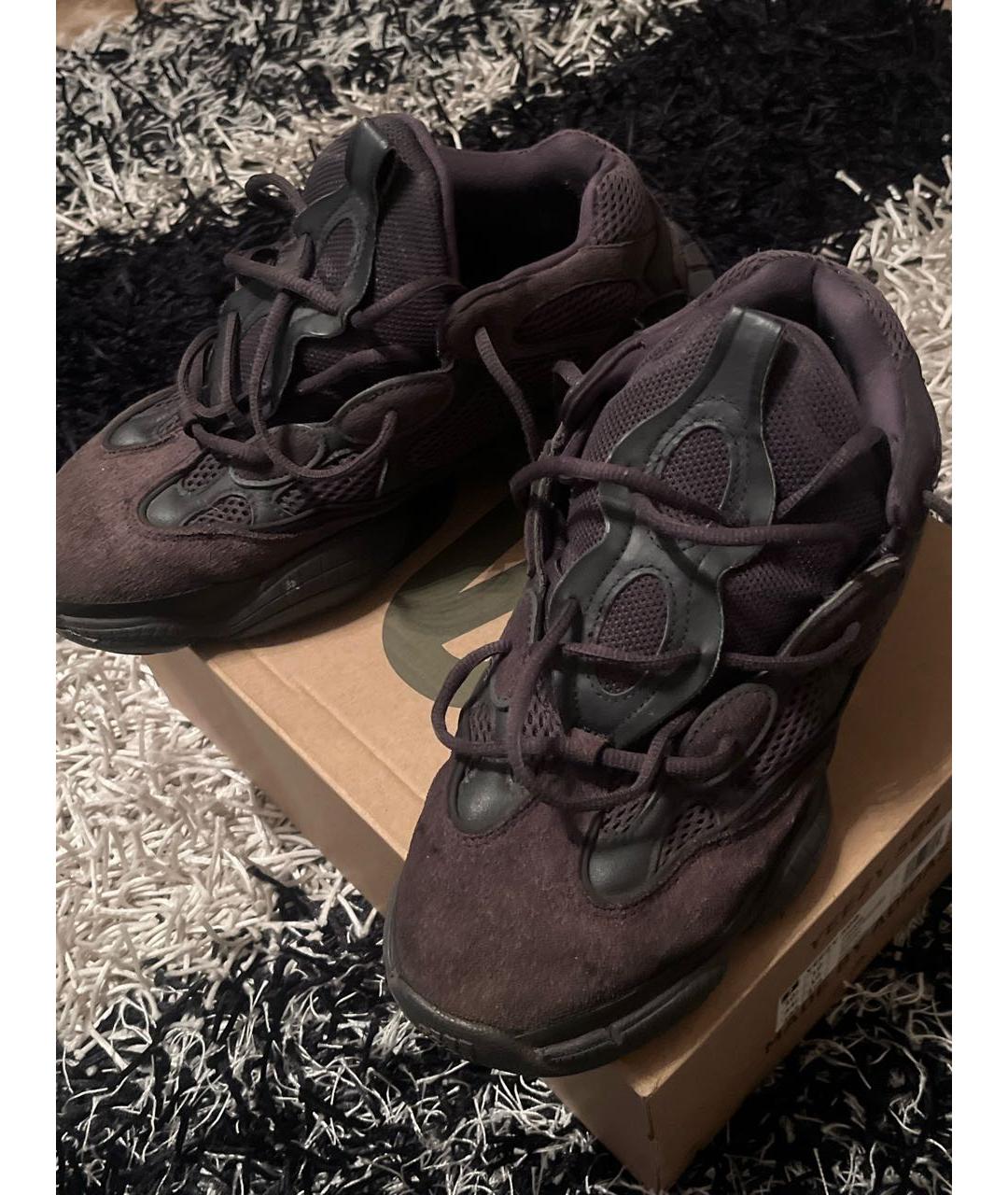 ADIDAS YEEZY Черные замшевые низкие кроссовки / кеды, фото 2