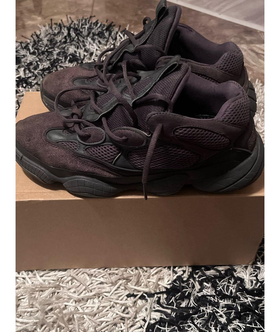 ADIDAS YEEZY Черные замшевые низкие кроссовки / кеды, фото 5