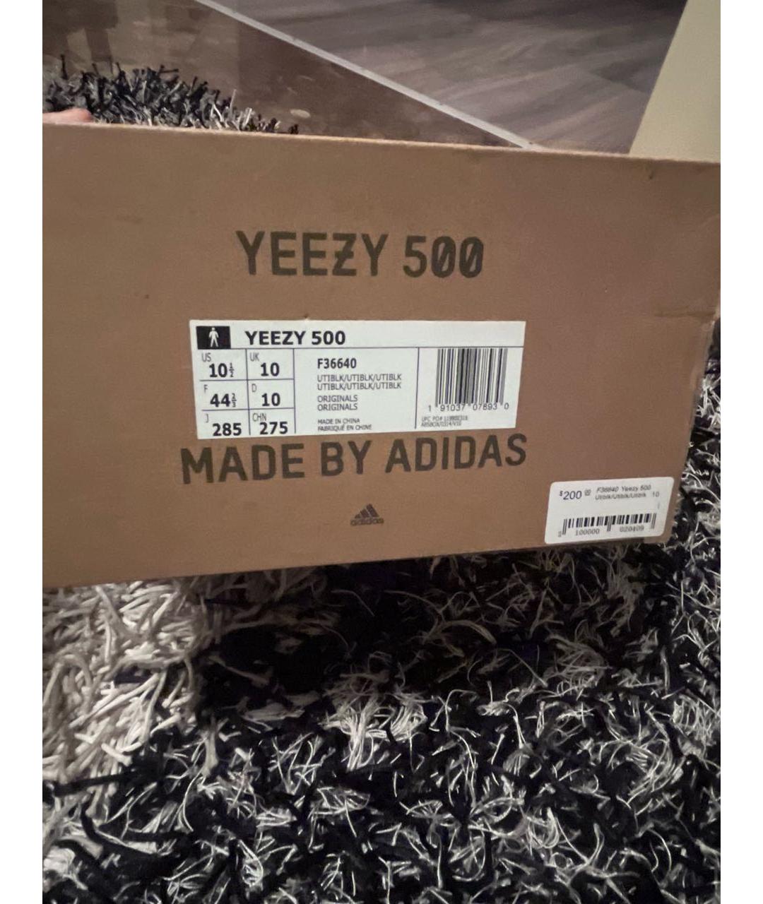 ADIDAS YEEZY Черные замшевые низкие кроссовки / кеды, фото 7