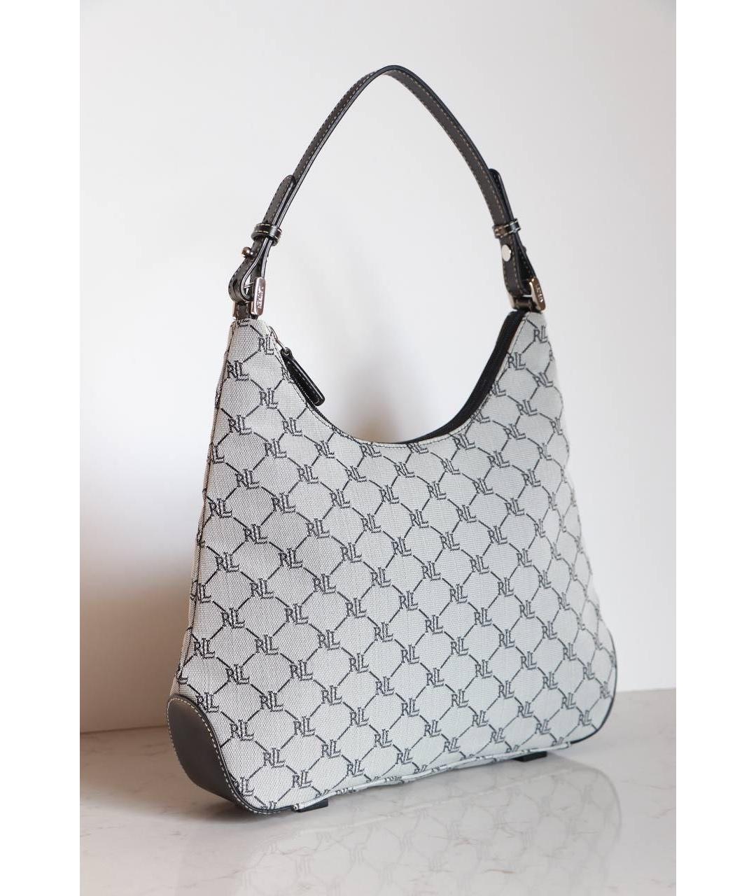 RALPH LAUREN Серая тканевая сумка через плечо, фото 7