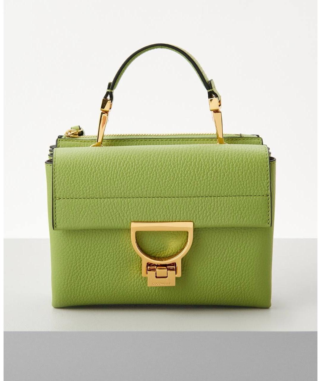 COCCINELLE Салатовая кожаная сумка с короткими ручками, фото 7