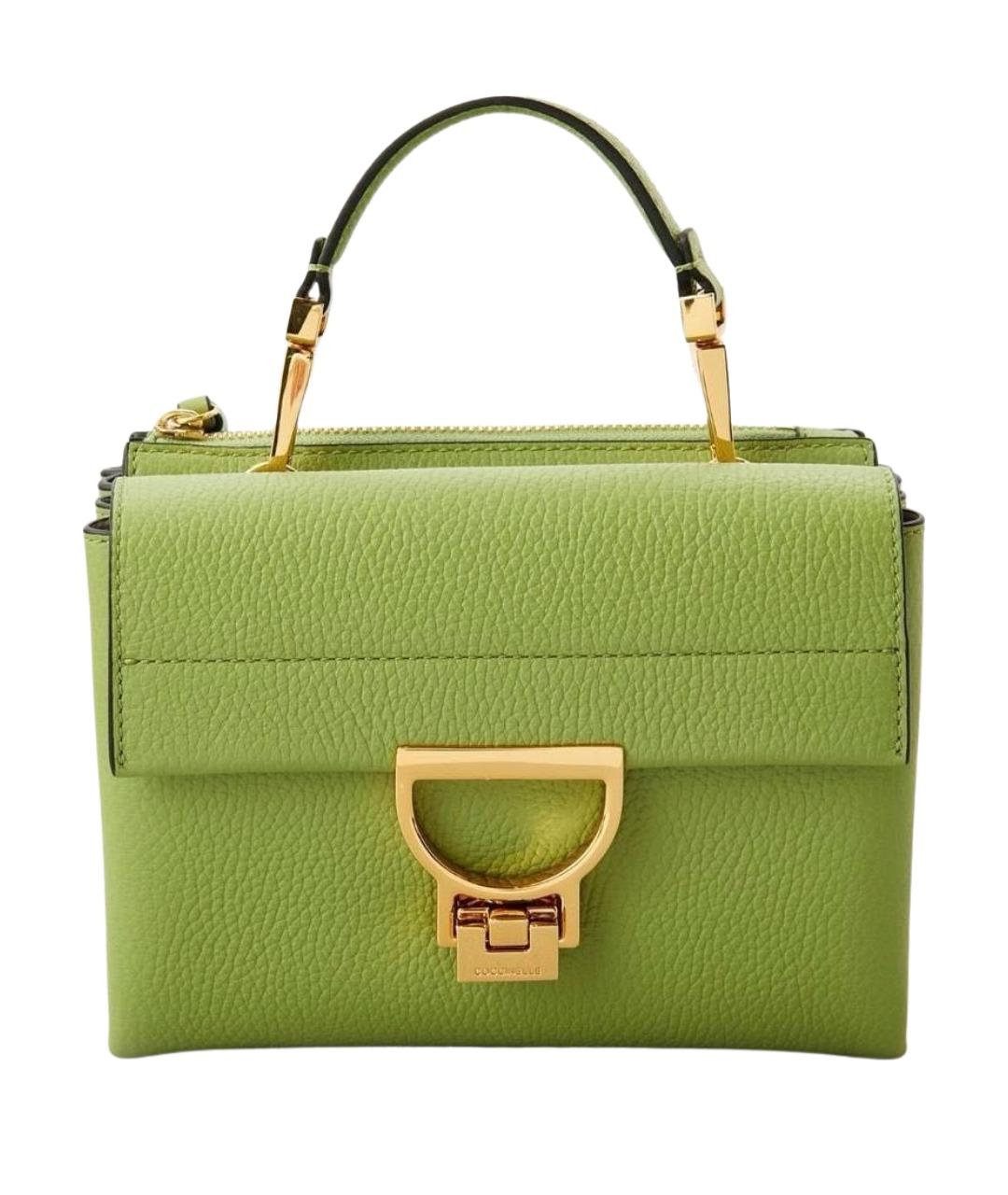 COCCINELLE Салатовая кожаная сумка с короткими ручками, фото 1