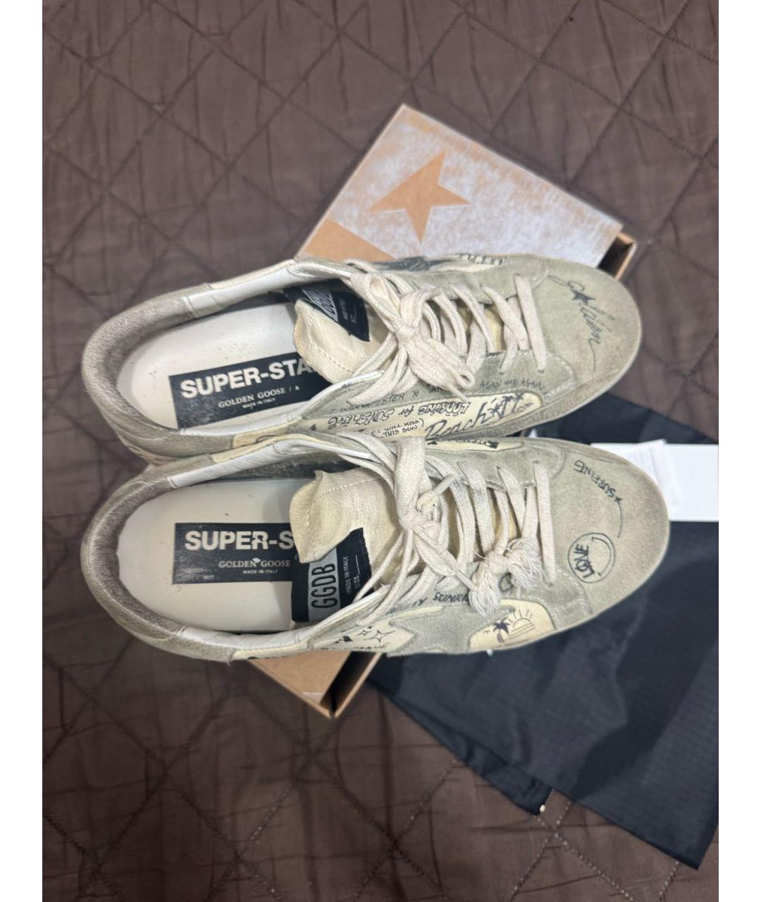 GOLDEN GOOSE DELUXE BRAND Бежевые кожаные кеды, фото 3