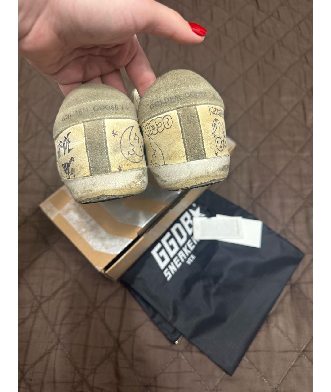 GOLDEN GOOSE DELUXE BRAND Бежевые кожаные кеды, фото 4