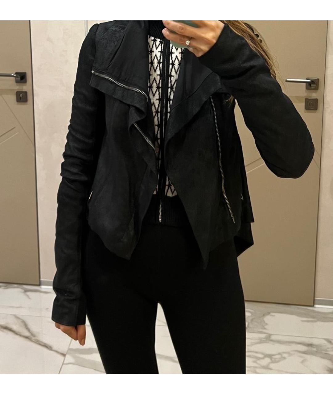 RICK OWENS Черная кожаная куртка, фото 6