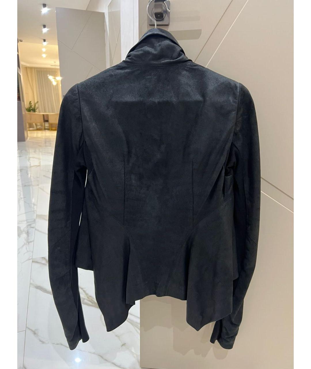 RICK OWENS Черная кожаная куртка, фото 2