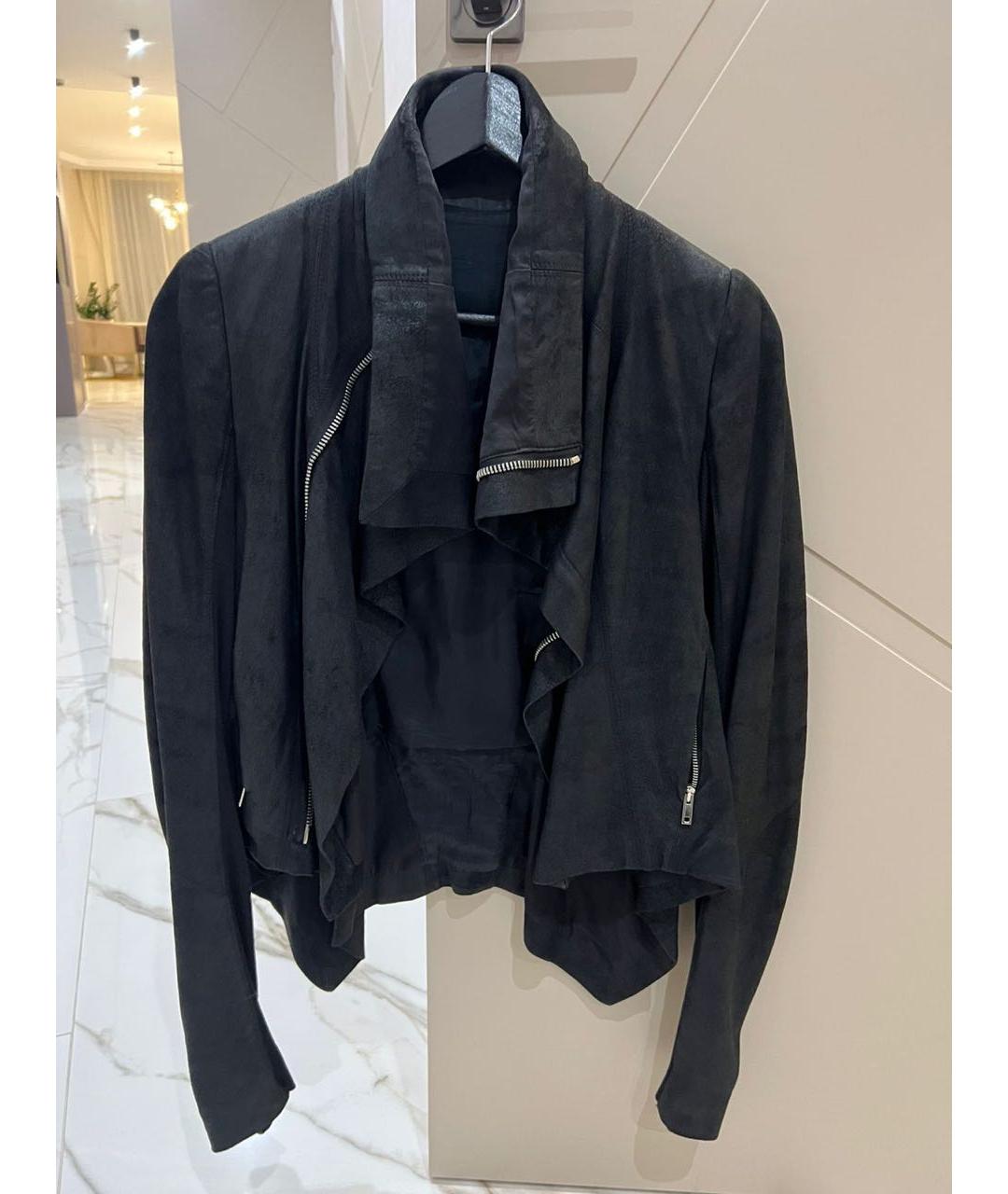 RICK OWENS Черная кожаная куртка, фото 8