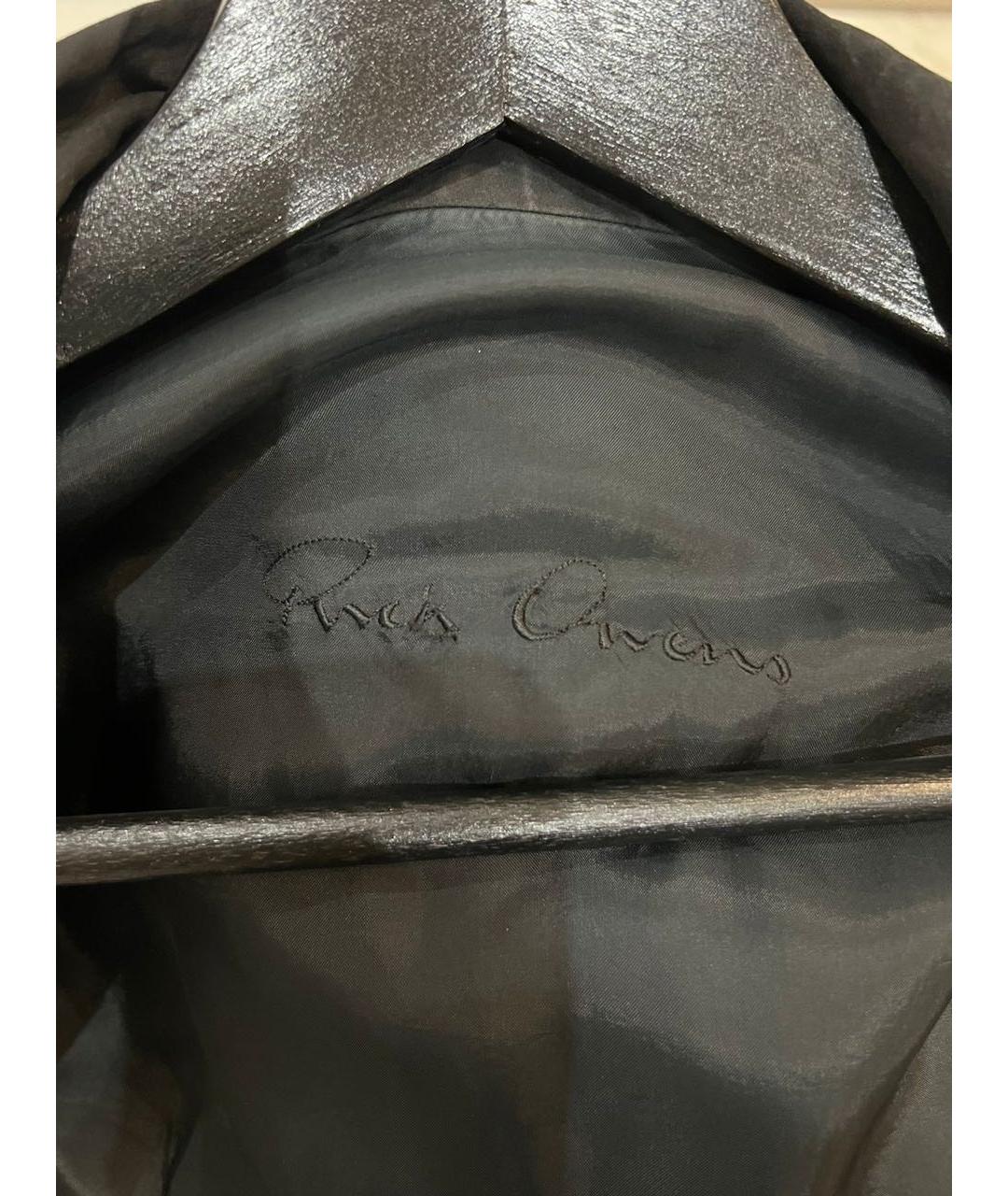 RICK OWENS Черная кожаная куртка, фото 3