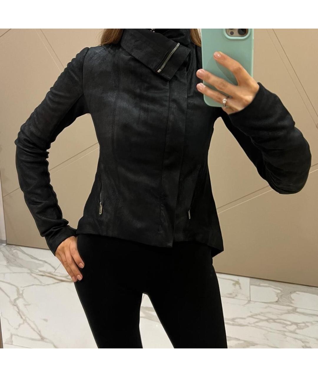 RICK OWENS Черная кожаная куртка, фото 5