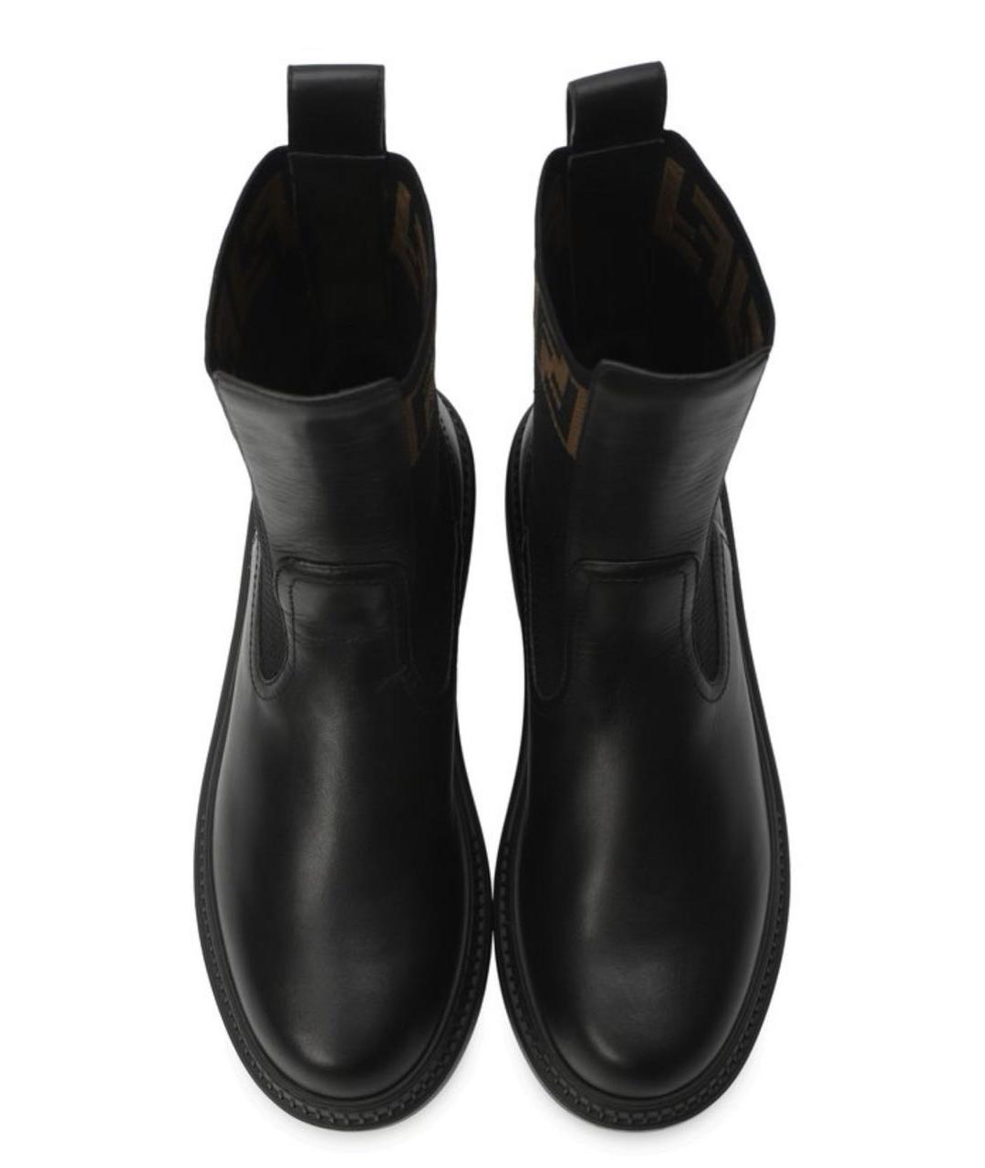 FENDI Черные кожаные ботинки, фото 2