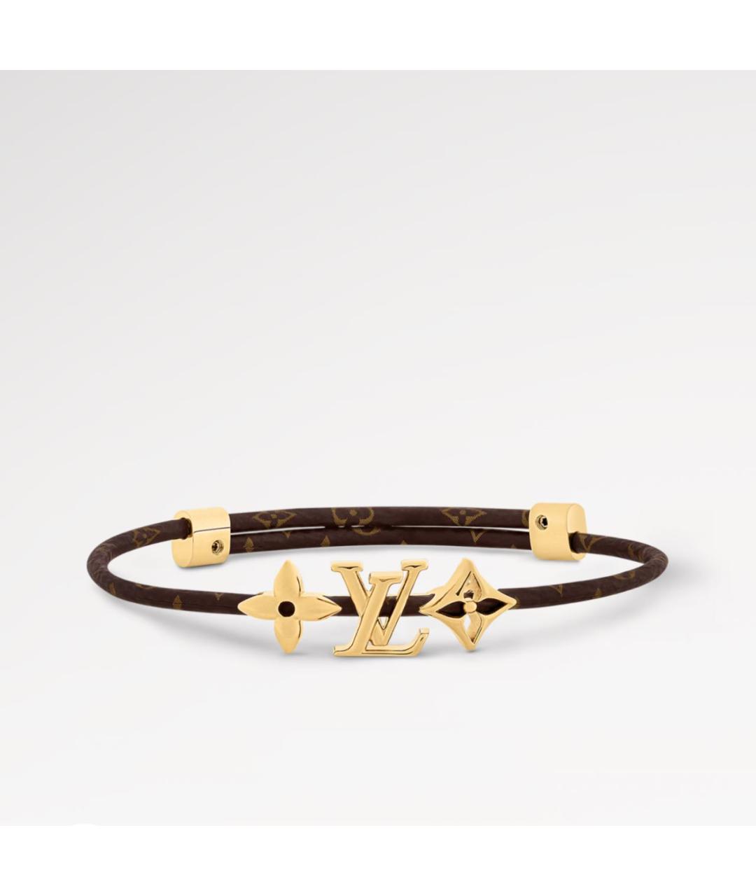 LOUIS VUITTON Коричневый металлический браслет, фото 3