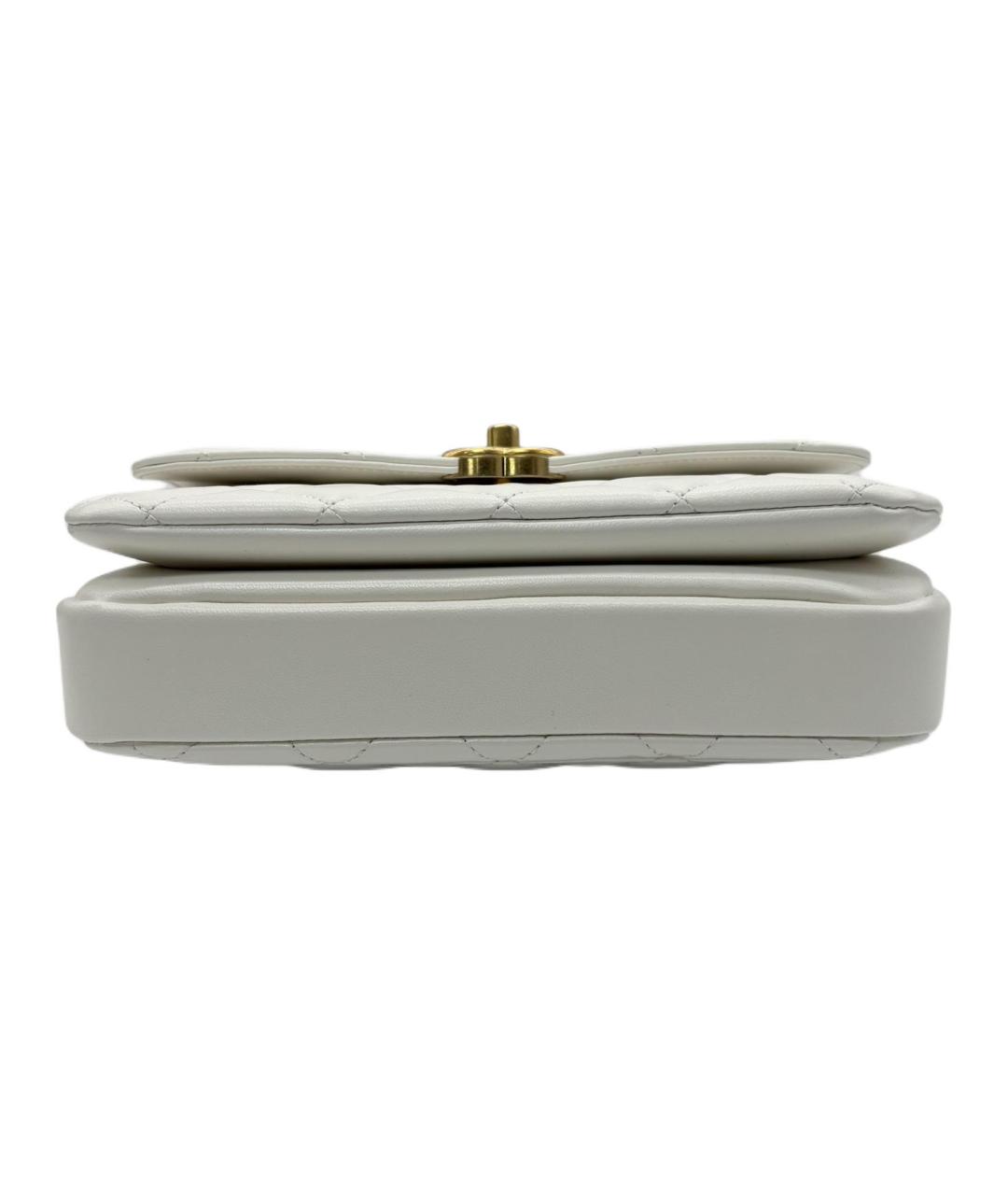 CHANEL Белая кожаная сумка с короткими ручками, фото 4