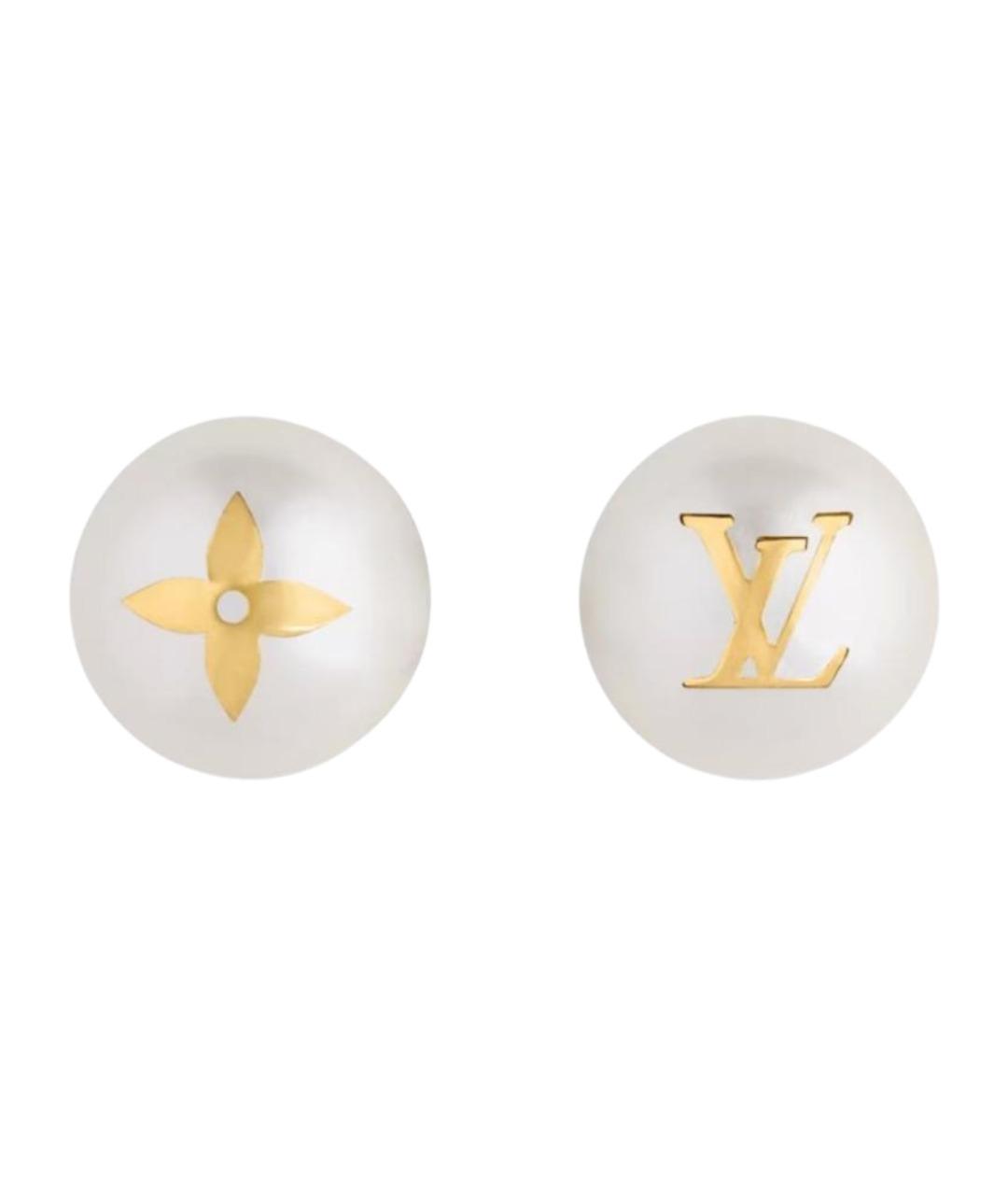 LOUIS VUITTON Белые металлические серьги, фото 1