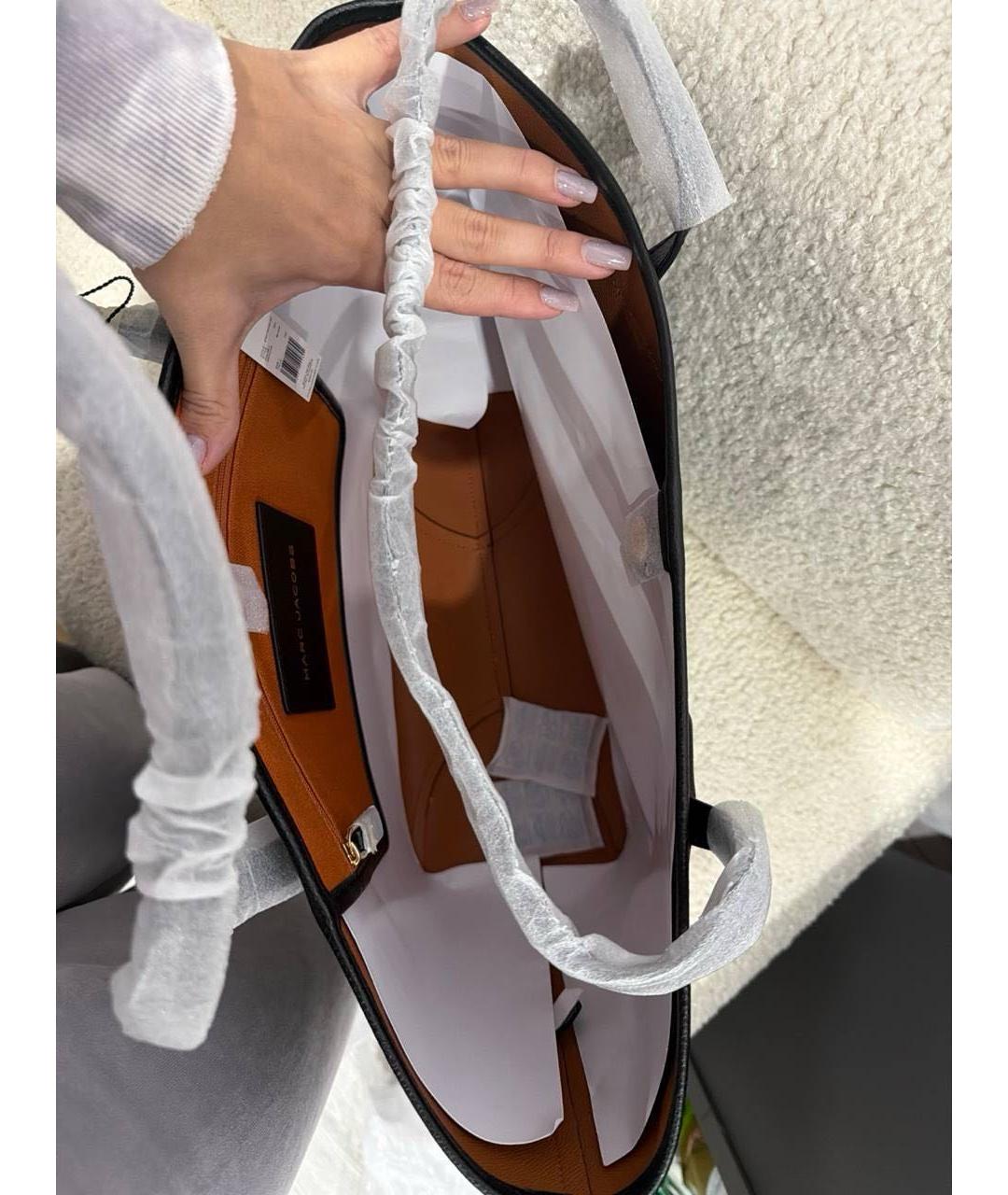 MARC JACOBS Черная кожаная сумка тоут, фото 4