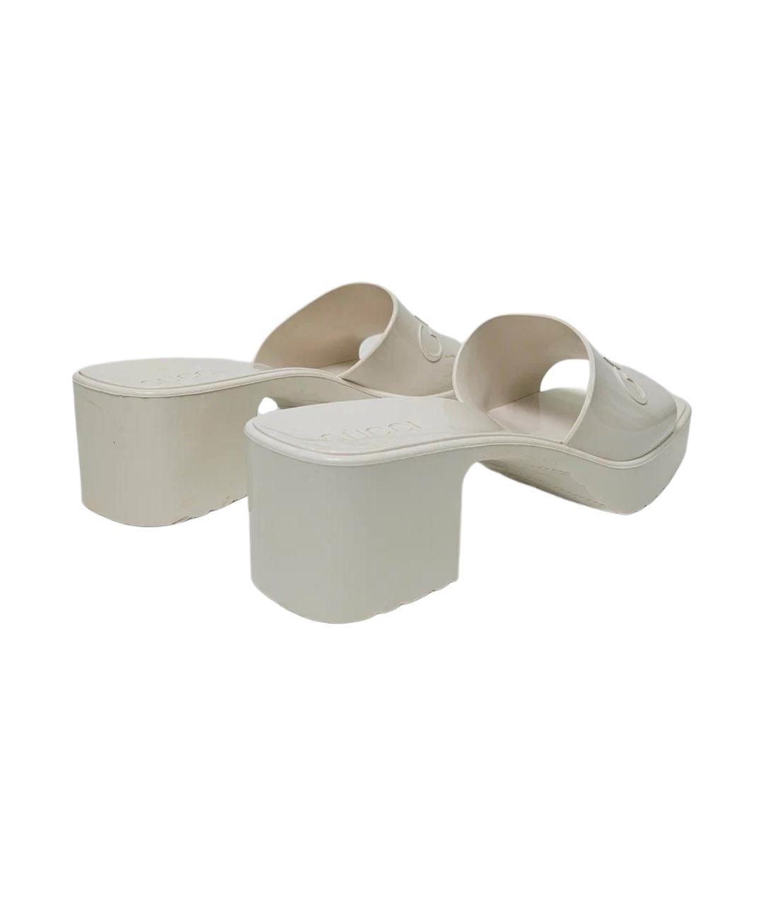 GUCCI Белые резиновые мюли, фото 5