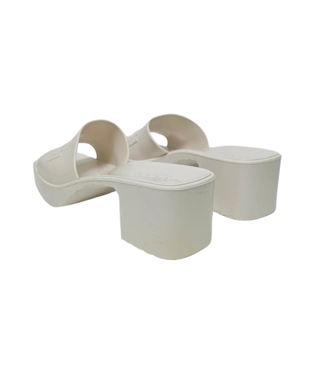 GUCCI Белые резиновые мюли, фото 6