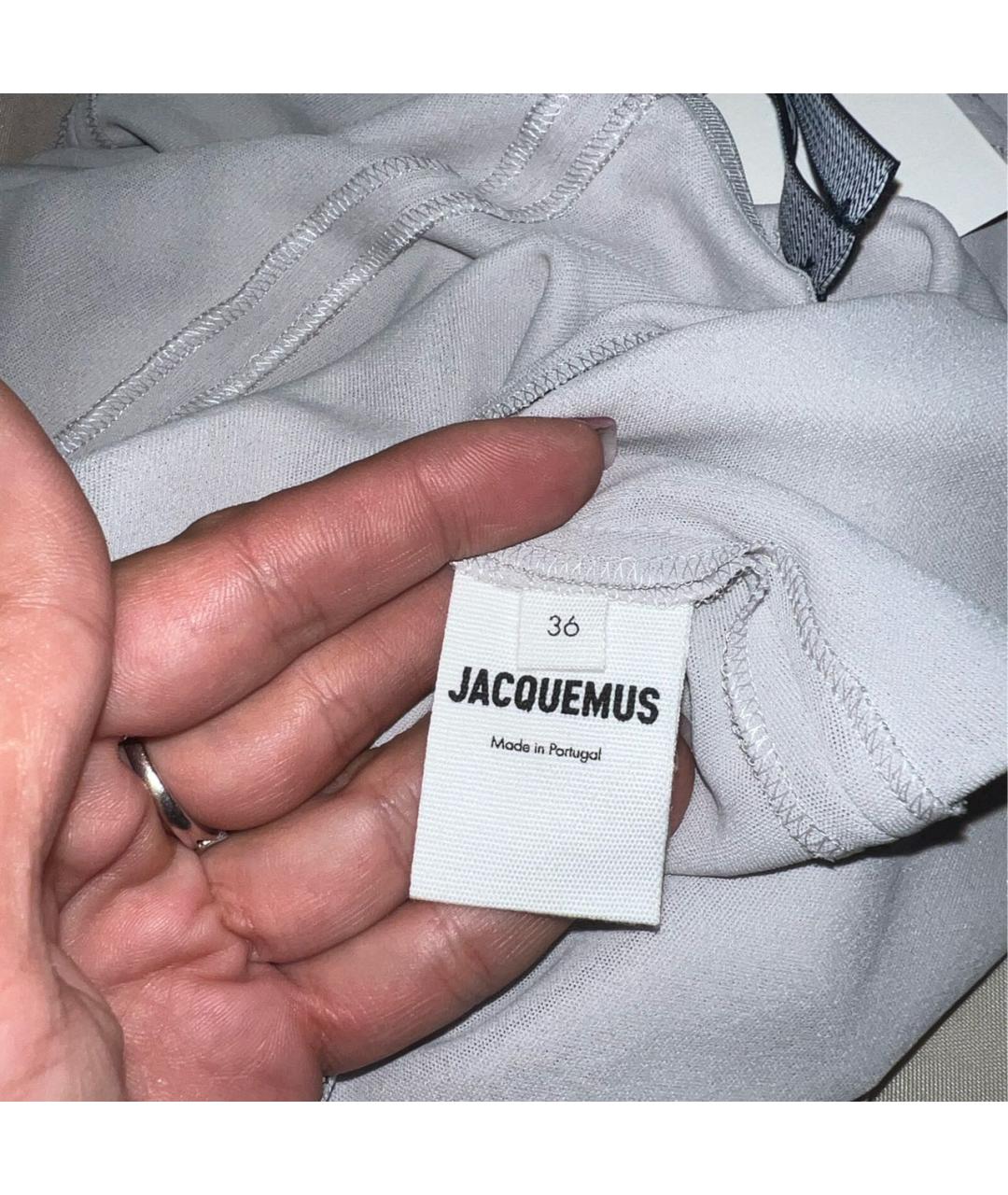 JACQUEMUS Серое вискозное коктейльное платье, фото 2