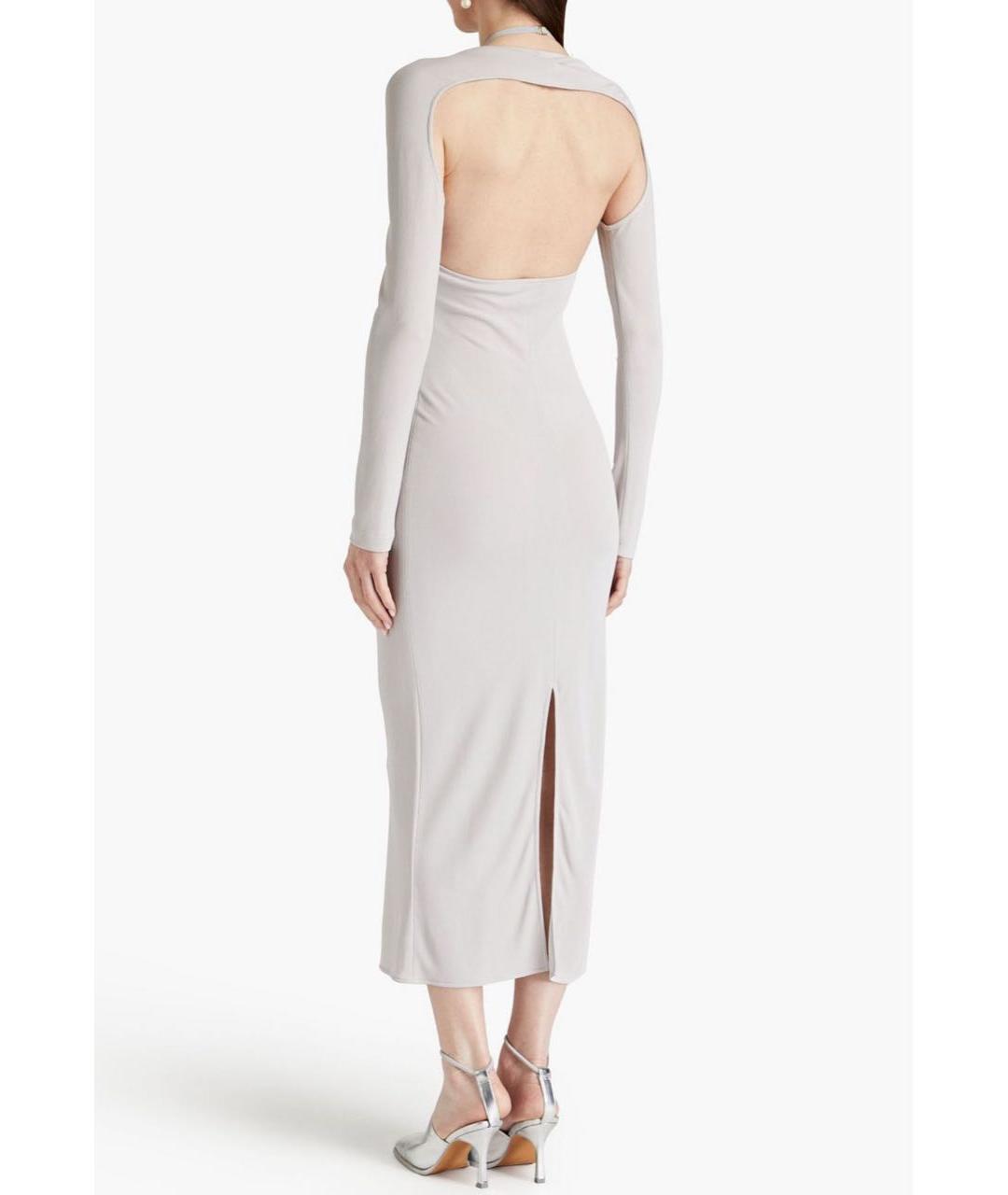 JACQUEMUS Серое вискозное коктейльное платье, фото 5
