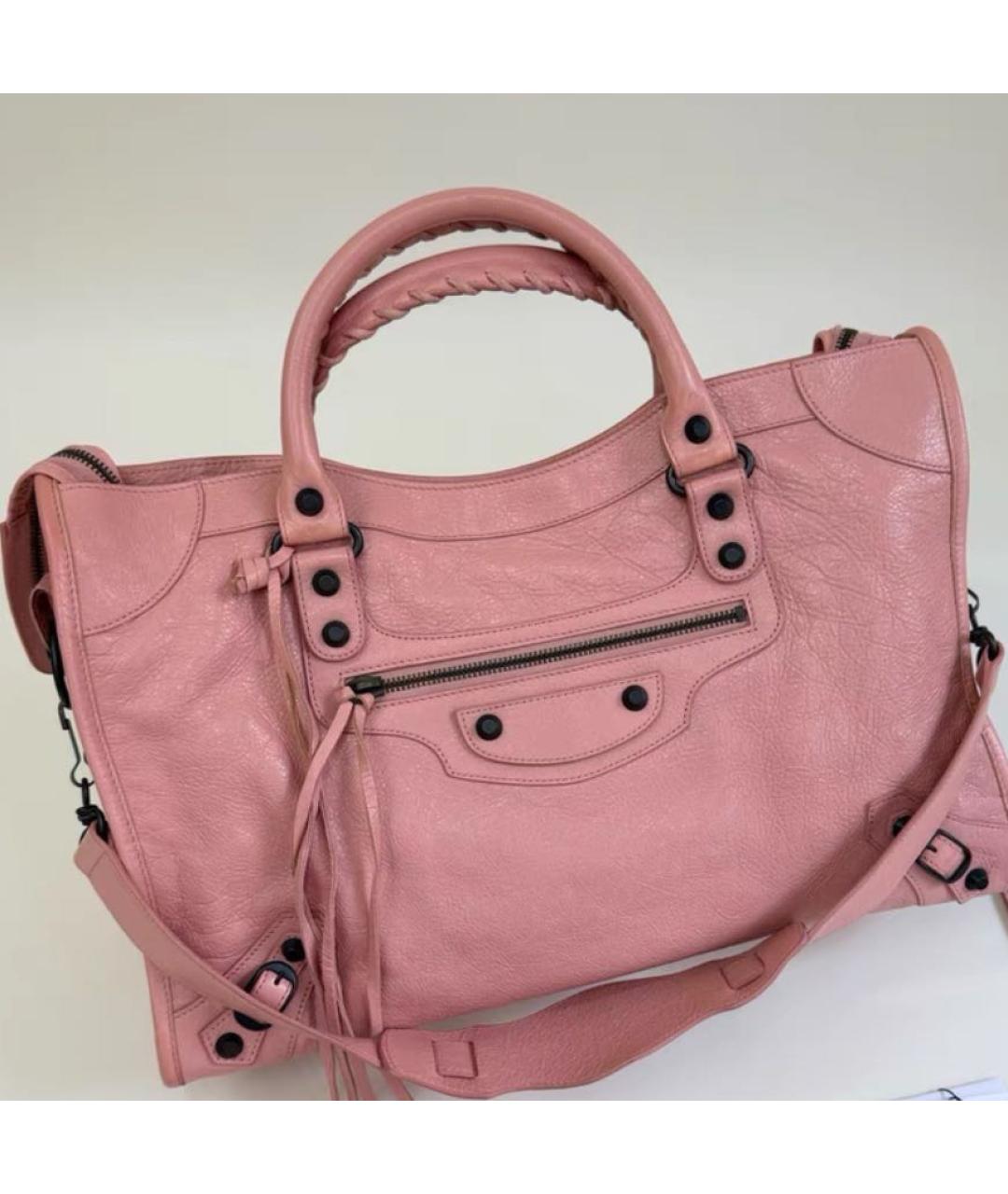 BALENCIAGA Розовая кожаная сумка с короткими ручками, фото 2