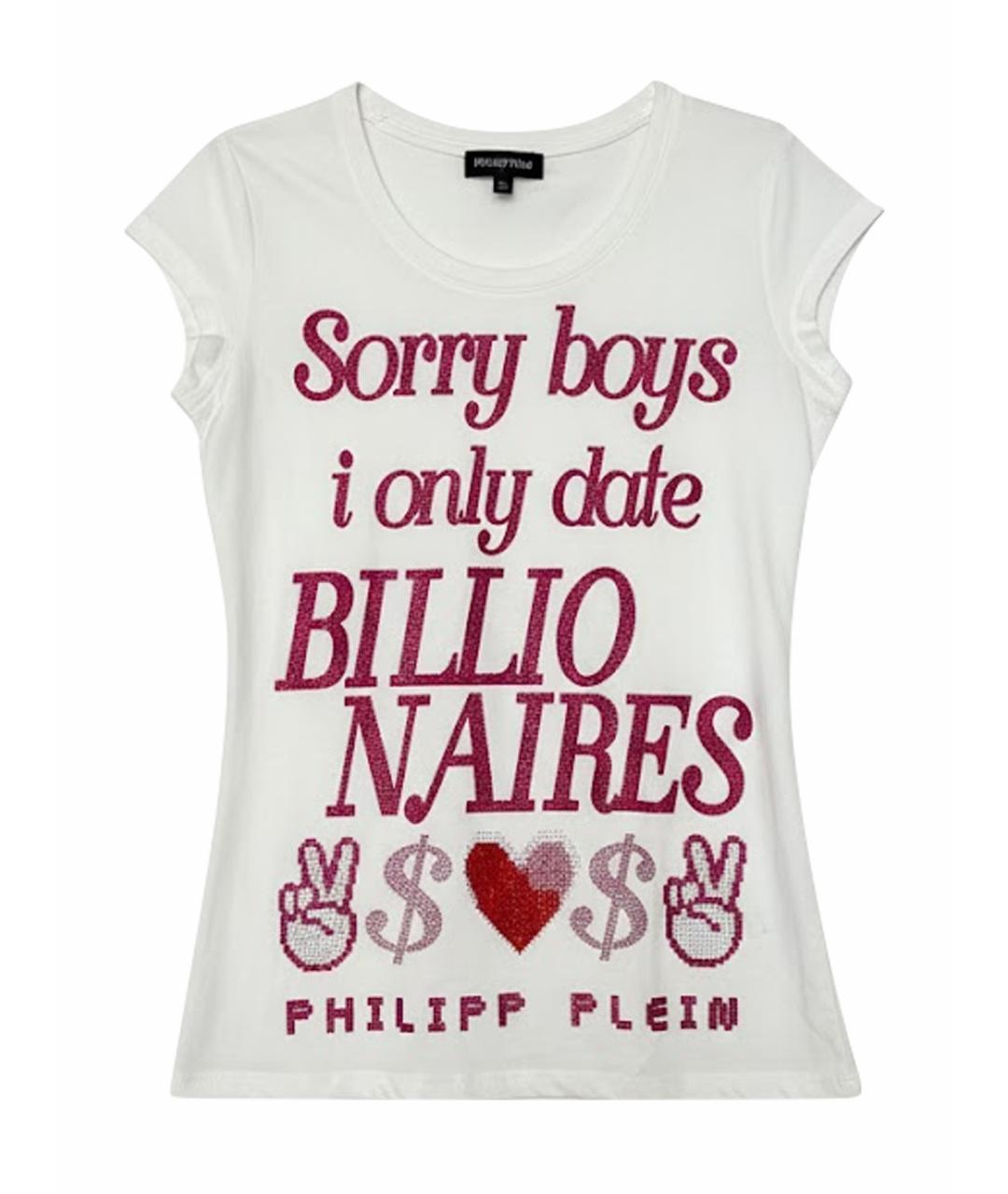 PHILIPP PLEIN Белая хлопковая футболка, фото 1