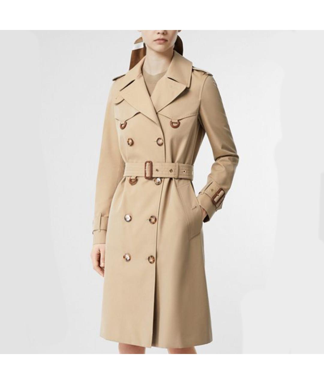BURBERRY Бежевый хлопковый тренч/плащ, фото 3