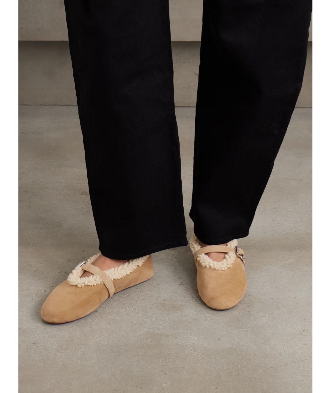 ALAIA Бежевые замшевые балетки, фото 8