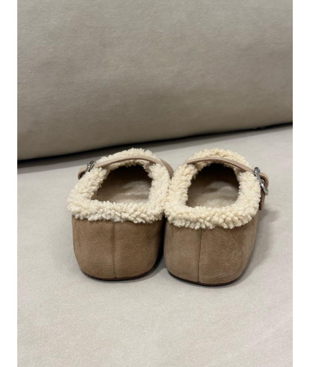 ALAIA Бежевые замшевые балетки, фото 6