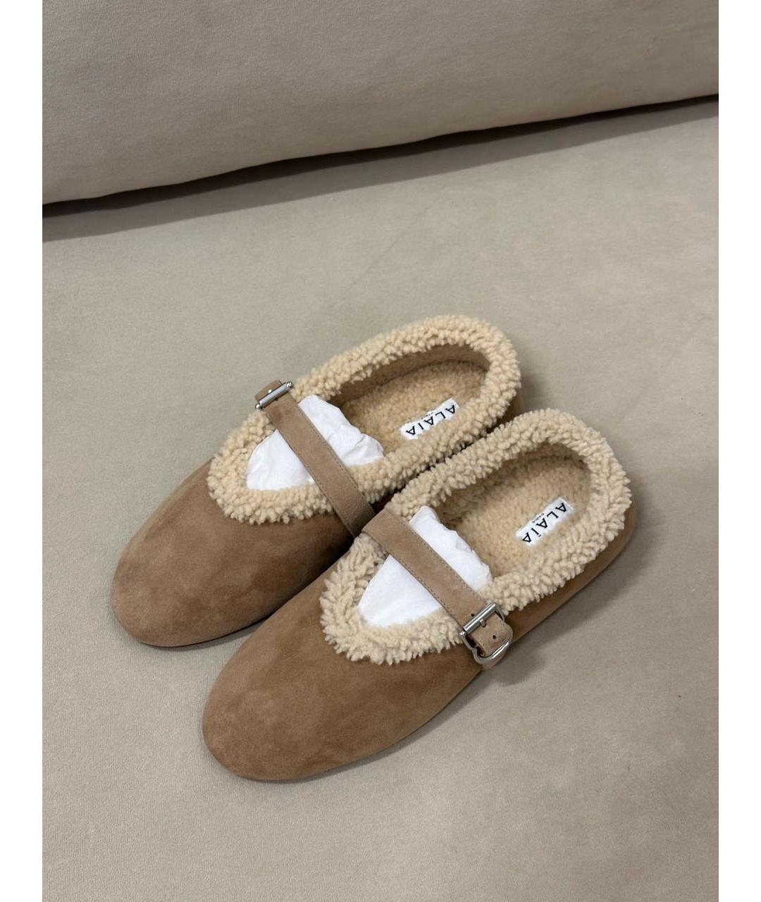 ALAIA Бежевые замшевые балетки, фото 2