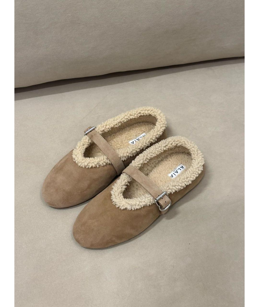 ALAIA Бежевые замшевые балетки, фото 5