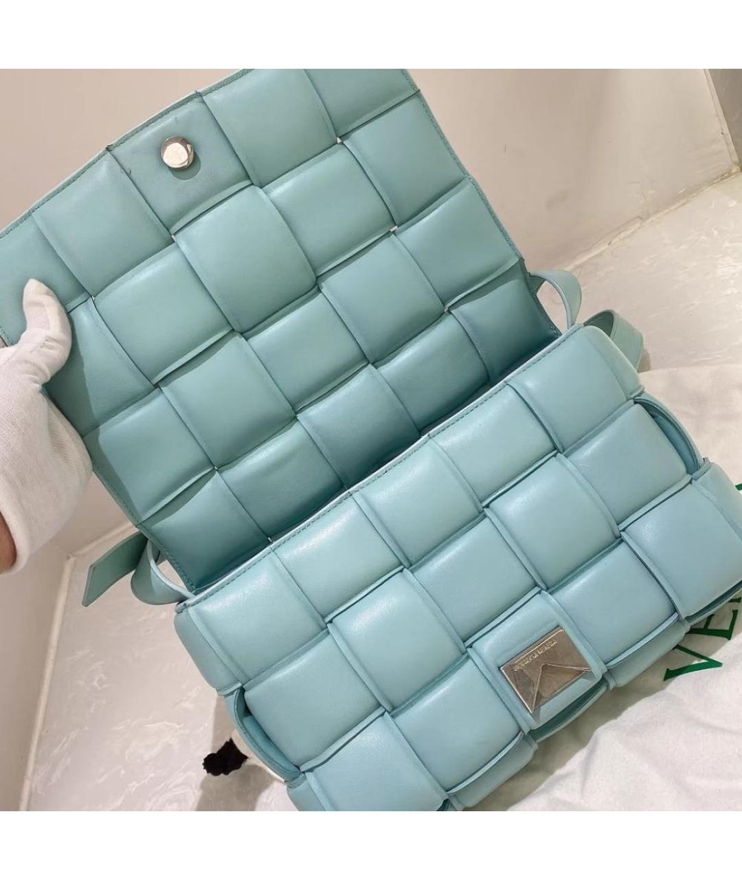 BOTTEGA VENETA Голубая кожаная сумка через плечо, фото 3