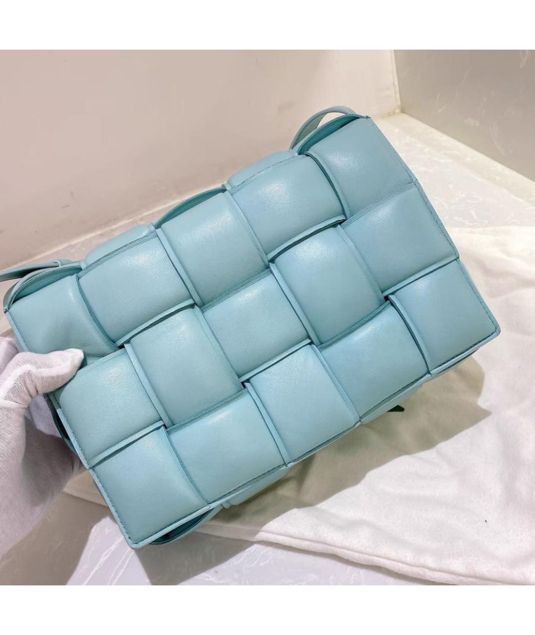 BOTTEGA VENETA Голубая кожаная сумка через плечо, фото 2