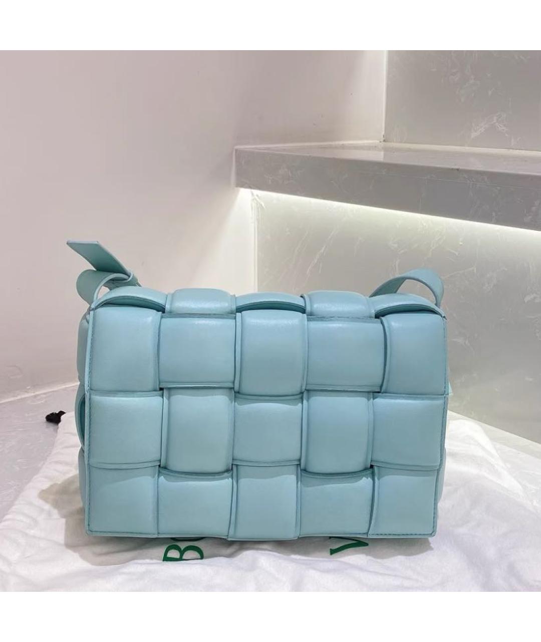 BOTTEGA VENETA Голубая кожаная сумка через плечо, фото 4