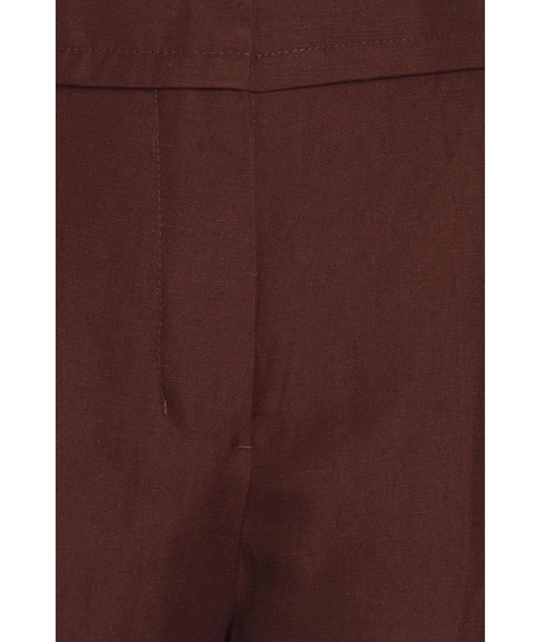 JACQUEMUS Коричневые вискозные прямые брюки, фото 4