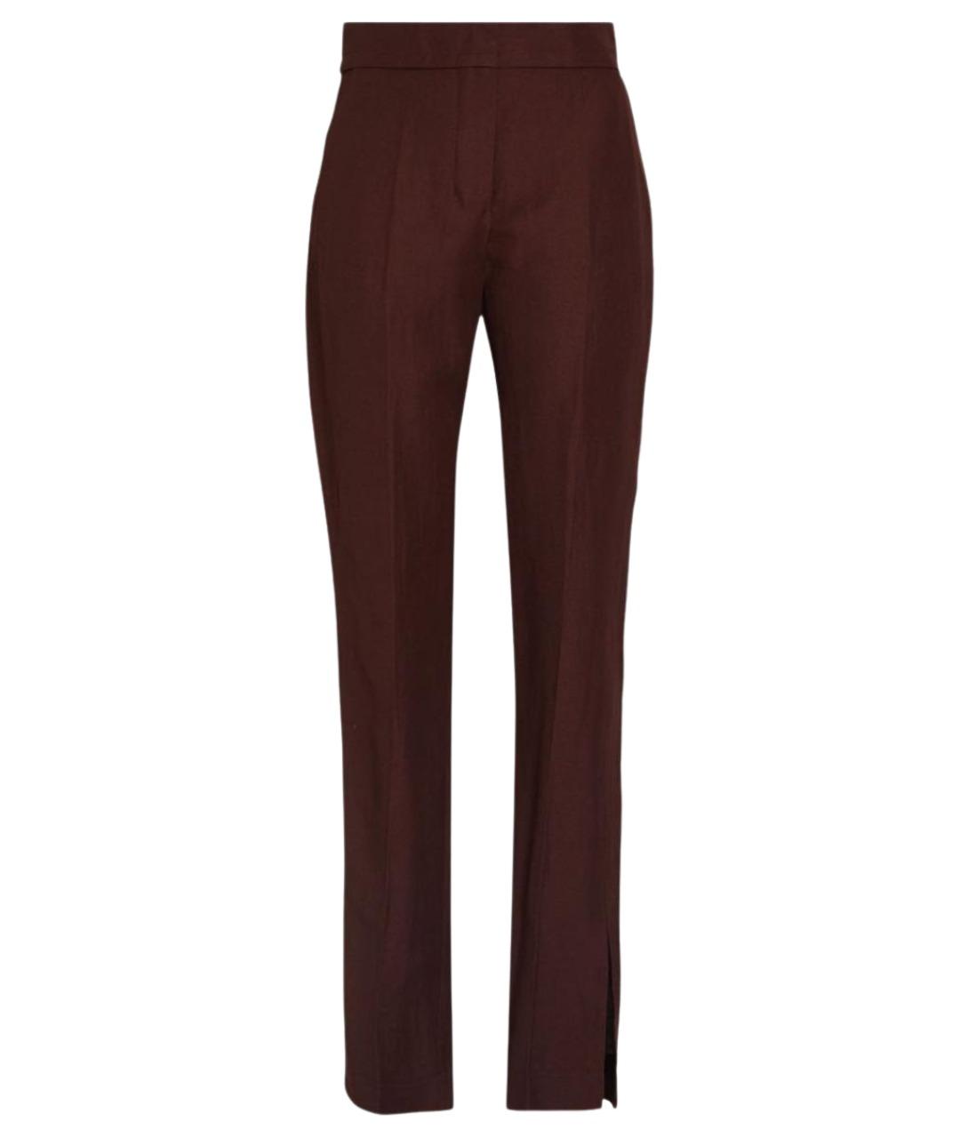 JACQUEMUS Коричневые вискозные прямые брюки, фото 1